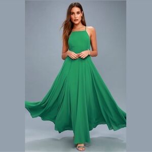 Lulu's Green Halter Maxi Sundress for Weddings